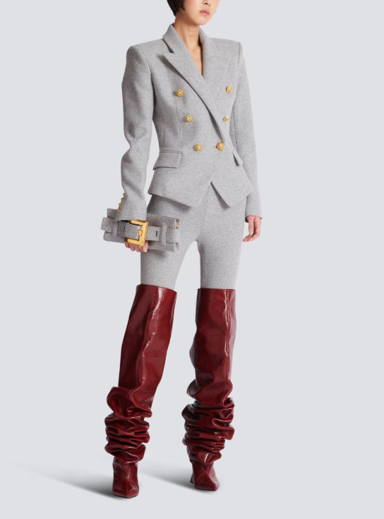 tailored double-breasted blazer with gold buttons – COMMAND