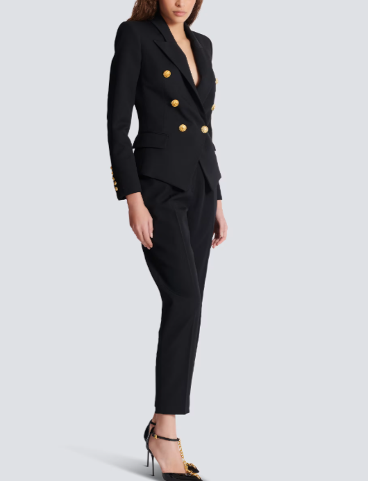 Double-breasted tailored blazer with gold buttons – REGAL