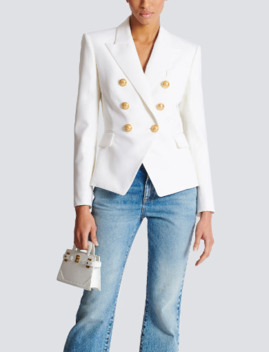 Double-breasted tailored blazer with gold buttons – REGAL