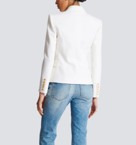 Double-breasted tailored blazer with gold buttons – REGAL