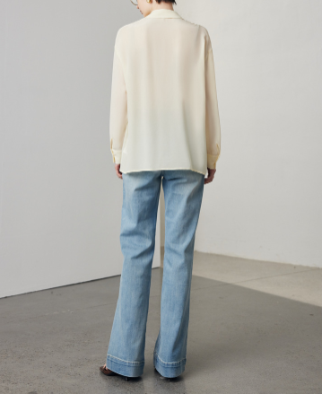 draped wrap blouse with relaxed collar – MIST