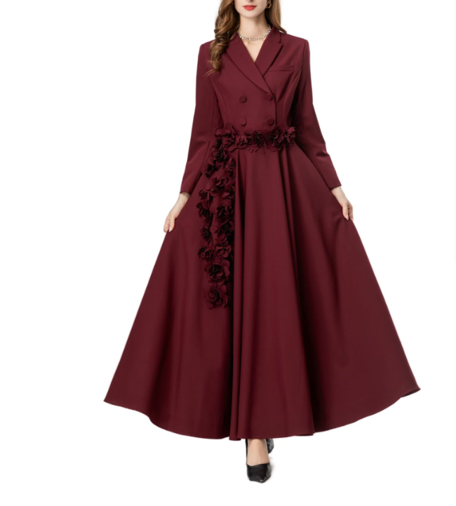 طقم مكون من بلوزة قصيرة وتنورة طويلة من الدانتيل الزهري - أزرق سماوي