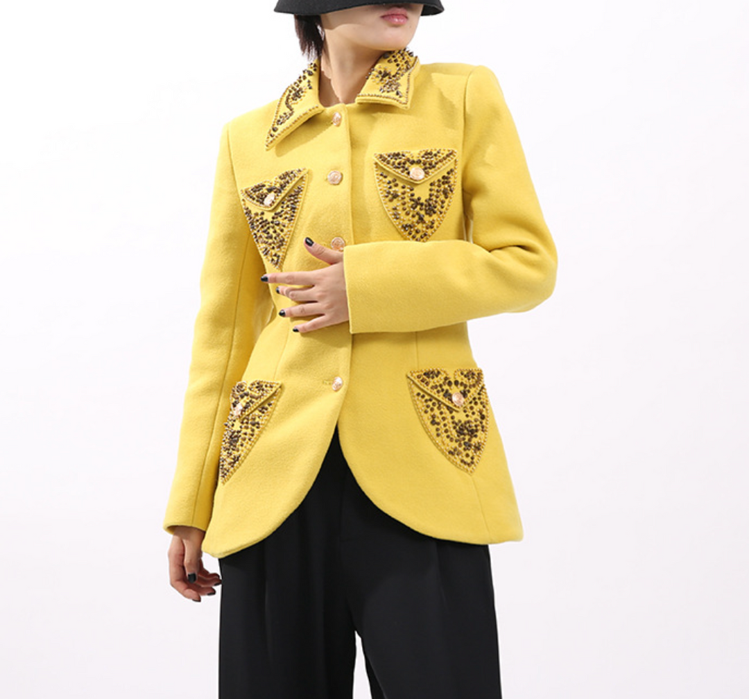 بليزر مزخرف مصمم خصيصًا بياقة مميزة – أوريليا