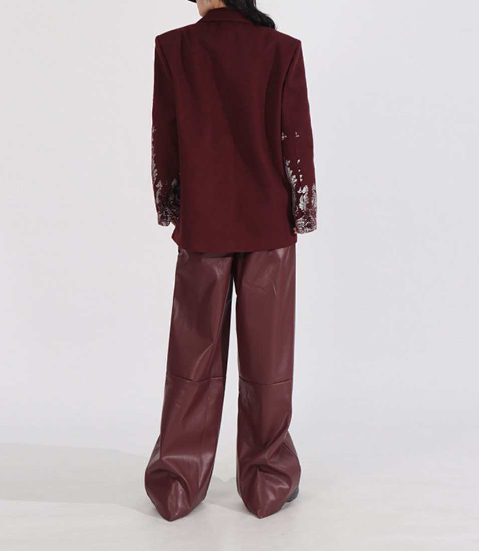 tailored blazer with ornate paisley print – BORDEAUX