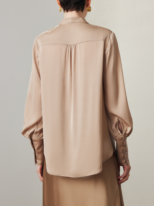 chiffon blouse with soft tie-front detail – ELARA