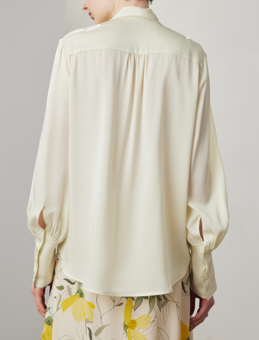 chiffon blouse with soft tie-front detail – ELARA