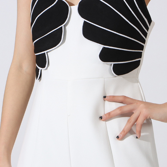 contrast appliqué wide-leg jumpsuit – SHINNY