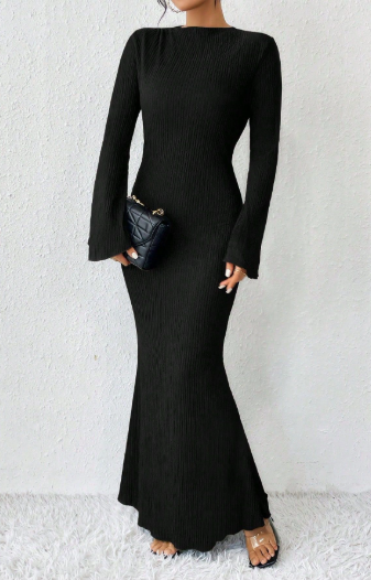فستان ماكسي أنيق بأكمام طويلة – ليريا