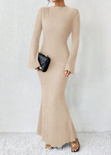 فستان ماكسي أنيق بأكمام طويلة – ليريا