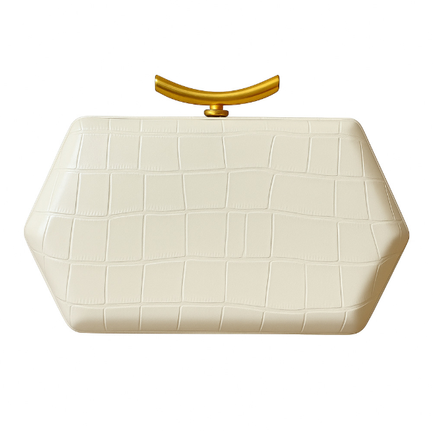 حقيبة يد مستطيلة الشكل مصنوعة من الروطان المنسوج ذي الملمس الطبيعي - صحارى