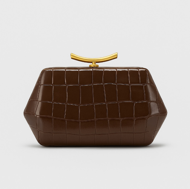 حقيبة يد مستطيلة الشكل مصنوعة من الروطان المنسوج ذي الملمس الطبيعي - صحارى