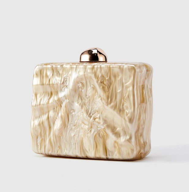 حقيبة يد مستطيلة الشكل مصنوعة من الروطان المنسوج ذي الملمس الطبيعي - صحارى