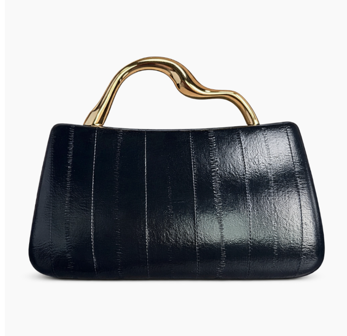 حقيبة يد مستطيلة الشكل مصنوعة من الروطان المنسوج ذي الملمس الطبيعي - صحارى