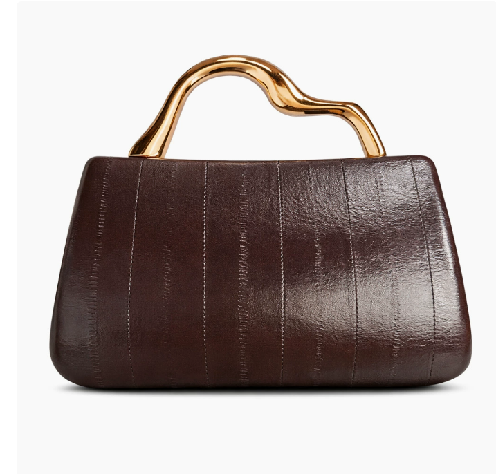 حقيبة يد مستطيلة الشكل مصنوعة من الروطان المنسوج ذي الملمس الطبيعي - صحارى