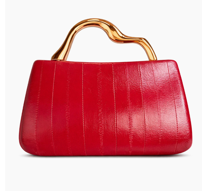 حقيبة يد مستطيلة الشكل مصنوعة من الروطان المنسوج ذي الملمس الطبيعي - صحارى