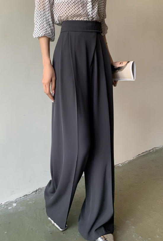 high-waist wide-leg trousers with front pleats – NASILA