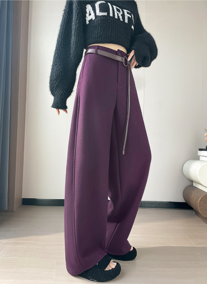 high-waist wide-leg trousers with statement belt – SUCCOF