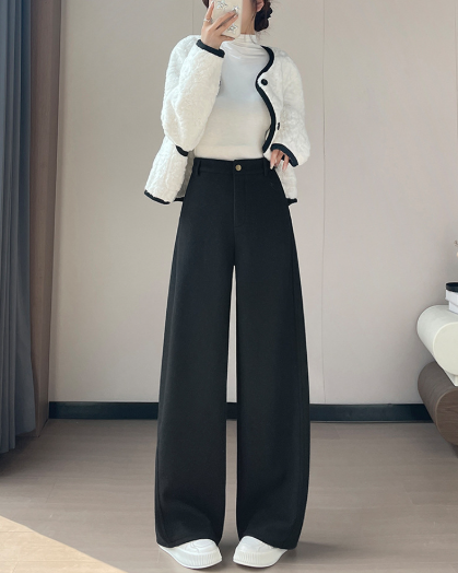 high-waist wide-leg trousers with statement belt – SUCCOF