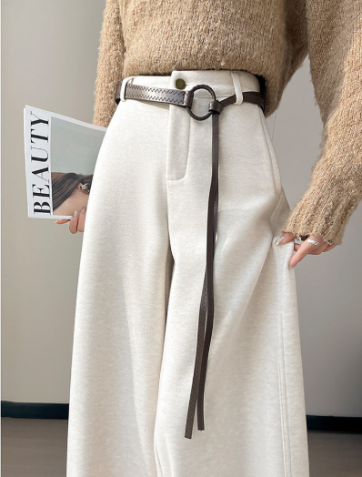 high-waist wide-leg trousers with statement belt – SUCCOF