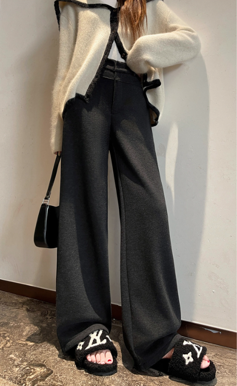 tailored high-waist wide-leg trousers with front crease – ALBA