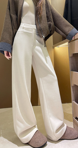 tailored high-waist wide-leg trousers with front crease – ALBA
