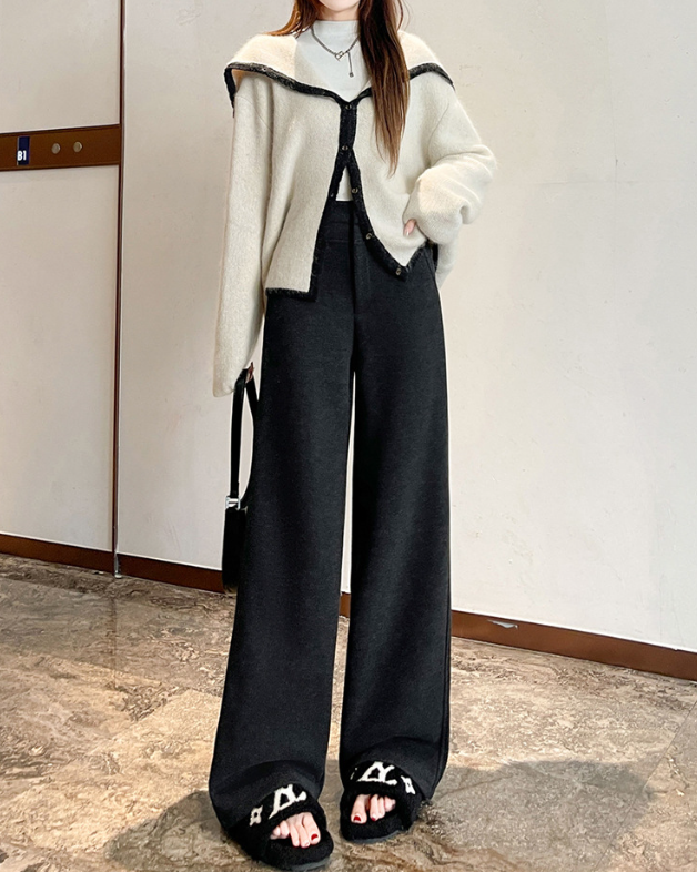 tailored high-waist wide-leg trousers with front crease – ALBA