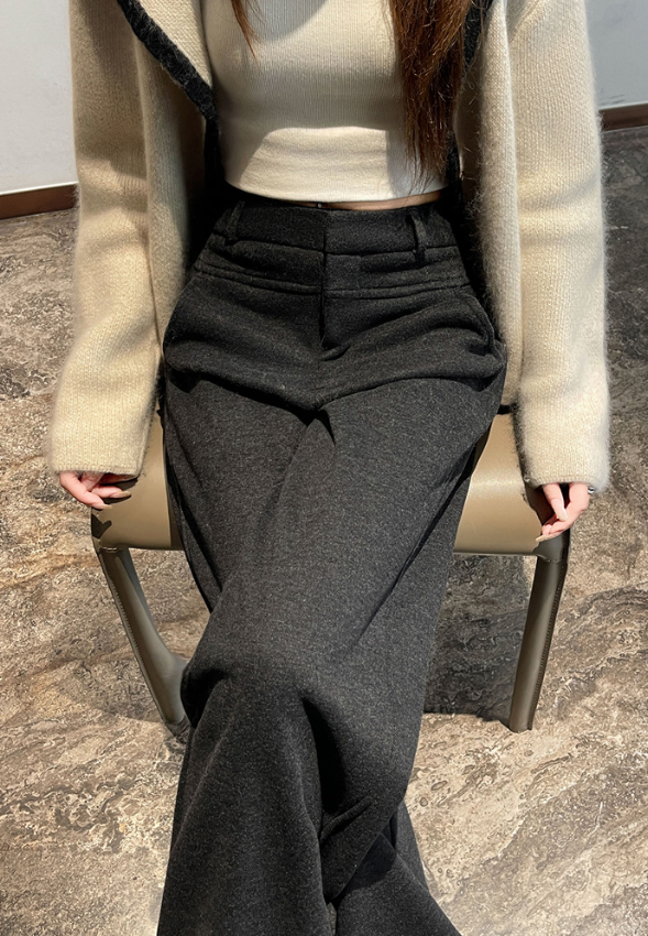 tailored high-waist wide-leg trousers with front crease – ALBA