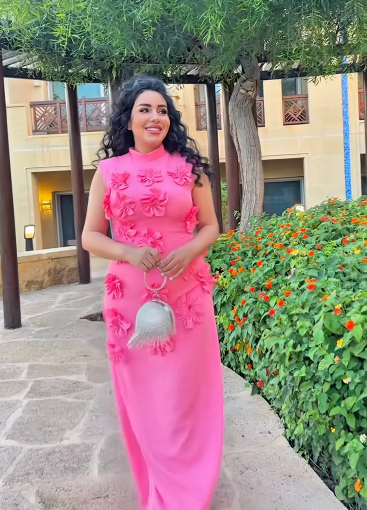 sleeveless lose fitted dress with flowers  - Notte