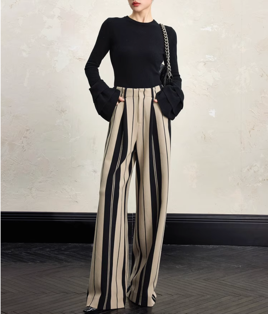 Geplooide top met uitlopende mouwen en maxi-rok set met tailleband – Rosiny 