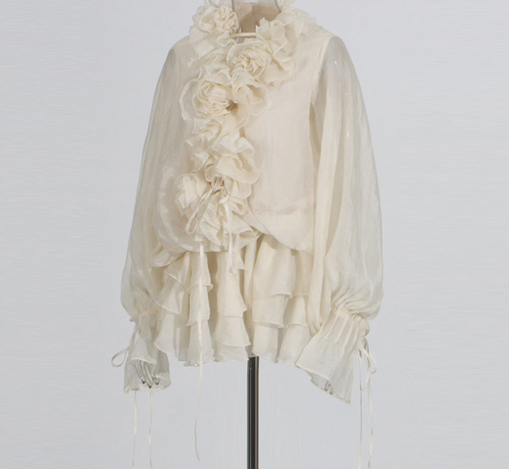 ruffled chiffon mini dress with tiered hem – ÉLOISE