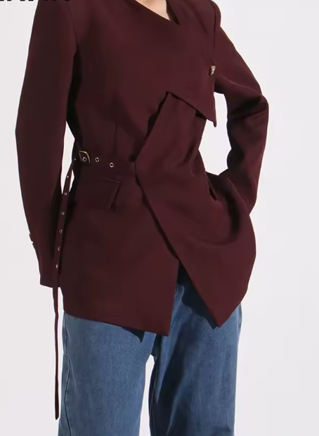 tailored wrap blazer with belted waist – AURELIA