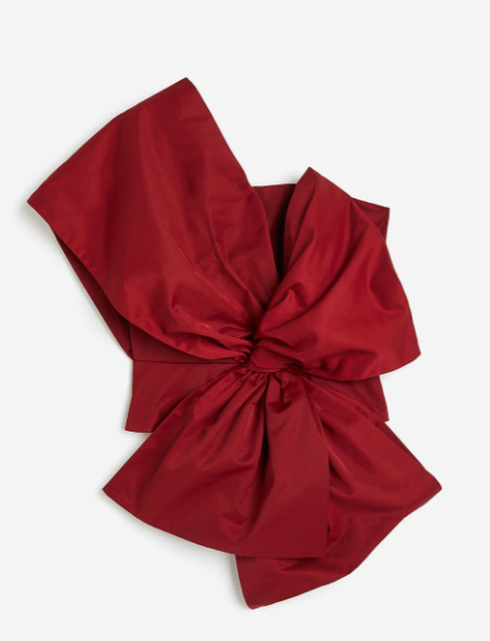 one-shoulder sculpted top with draped bow detail – ROSETTA