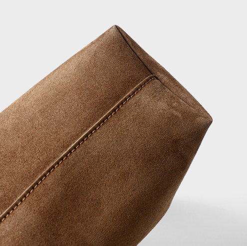 suede triangle hobo bag with braided handle – AURELIA