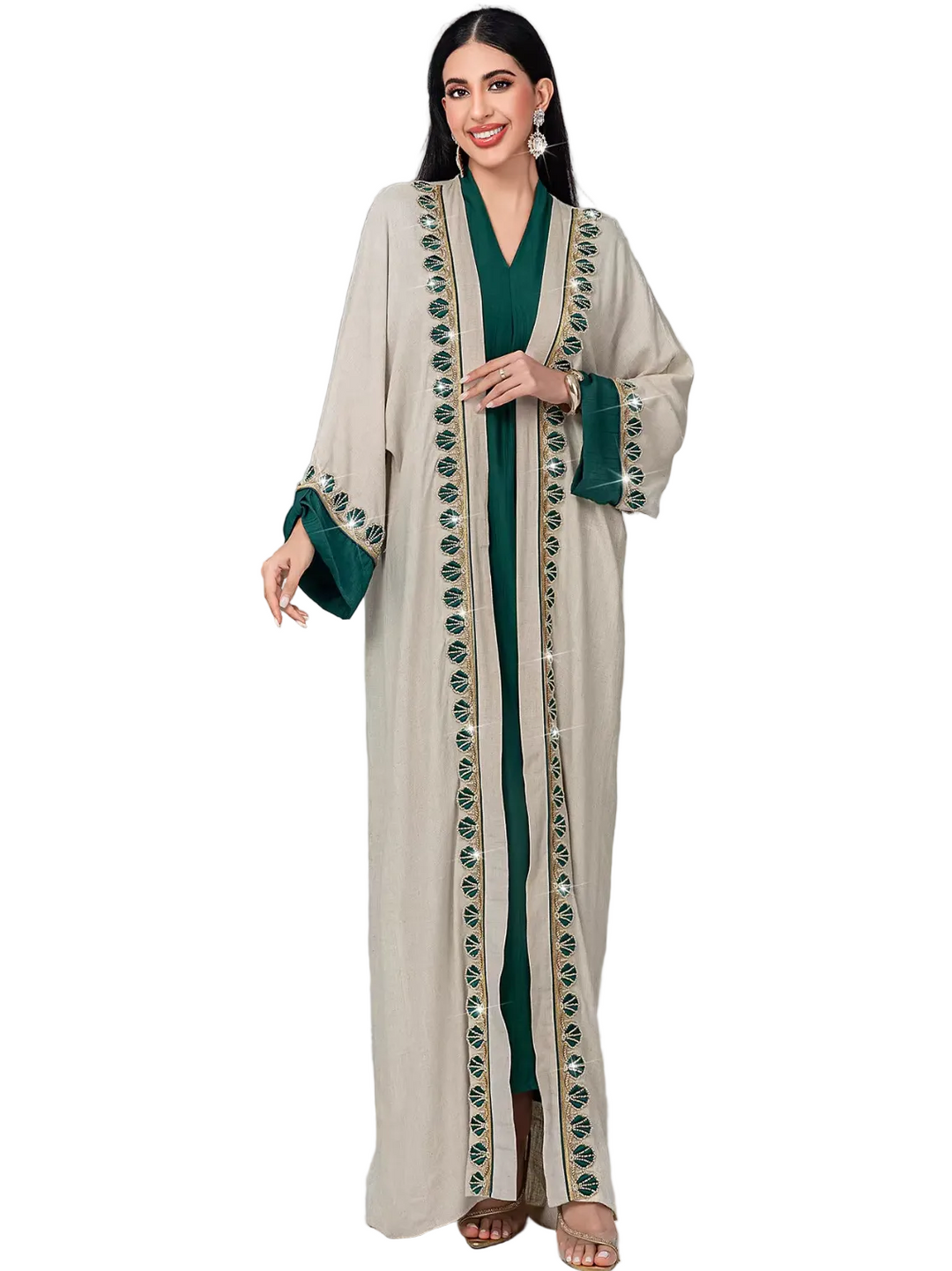 فستان ماكسي قصير بأكمام طويلة بتصميم بسيط – كاليستا