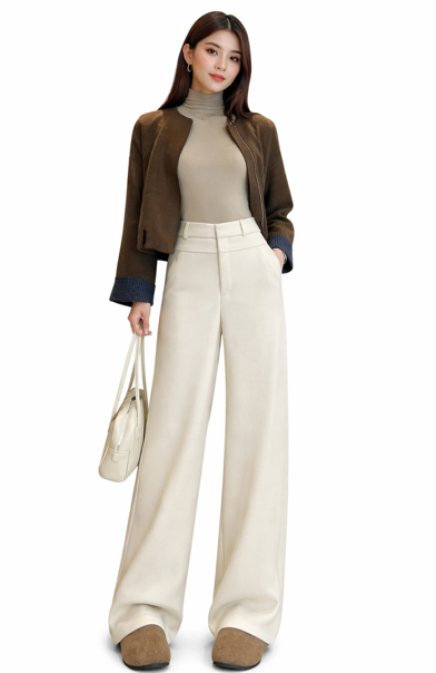 tailored high-waist wide-leg trousers with front crease – ALBA