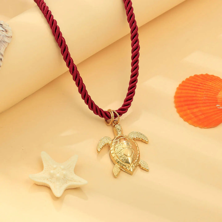 beaded lobster pendant necklace with pearl charm - CORAV