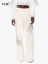 بنطلون مزخرف بفتحة وقصة ساق مستقيمة – العقيق