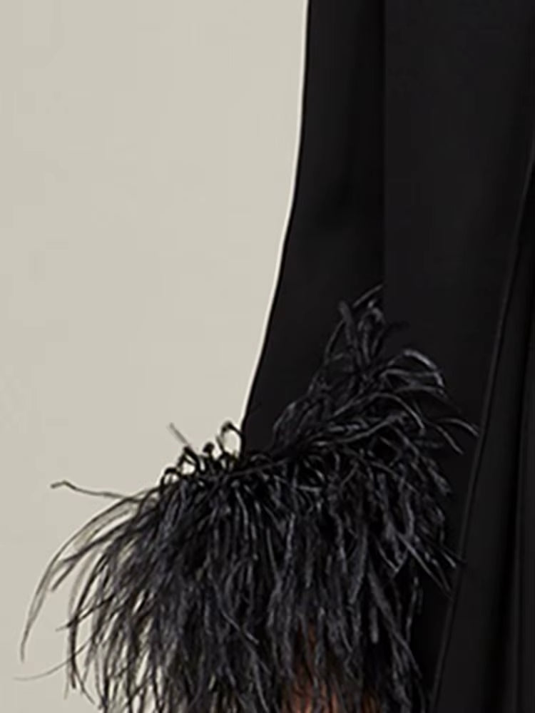 Geplooide top met uitlopende mouwen en maxi-rok set met tailleband – Rosiny 