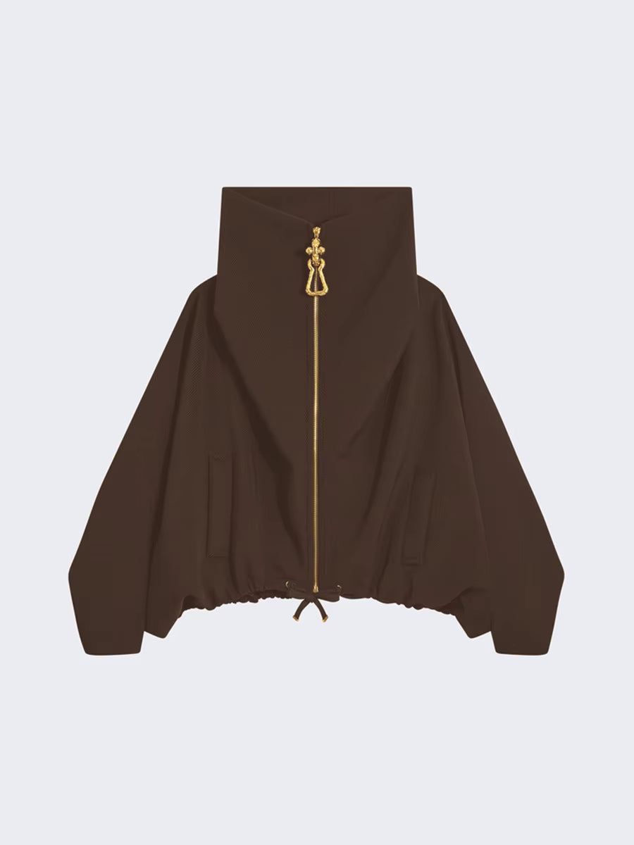 Geplooide top met uitlopende mouwen en maxi-rok set met tailleband – Rosiny 