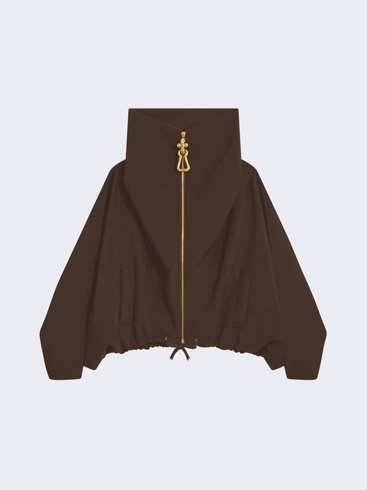 Geplooide top met uitlopende mouwen en maxi-rok set met tailleband – Rosiny 