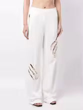 بنطلون مزخرف بفتحة وقصة ساق مستقيمة – العقيق