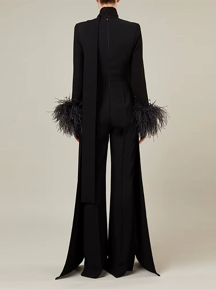 Geplooide top met uitlopende mouwen en maxi-rok set met tailleband – Rosiny 