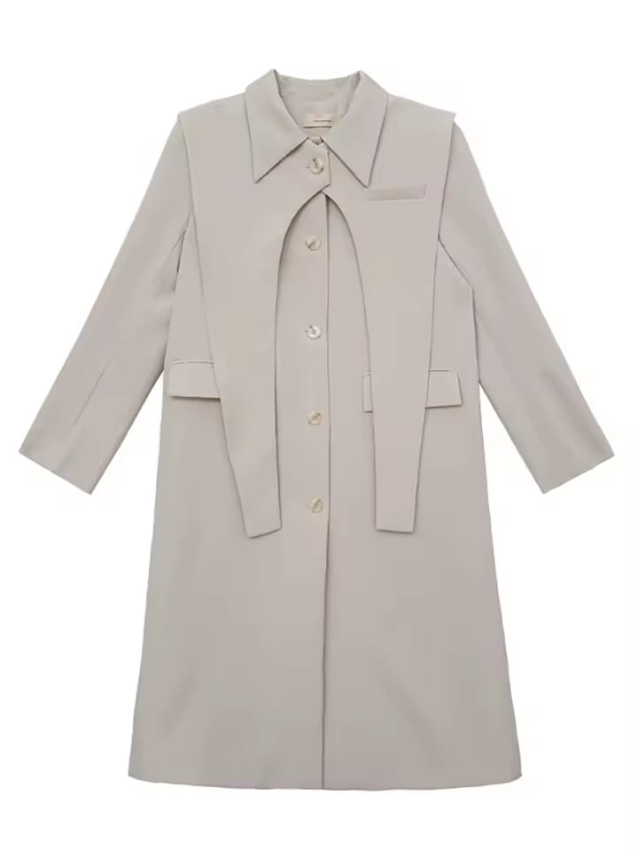 longline coat with layered front detail – NOELLEX