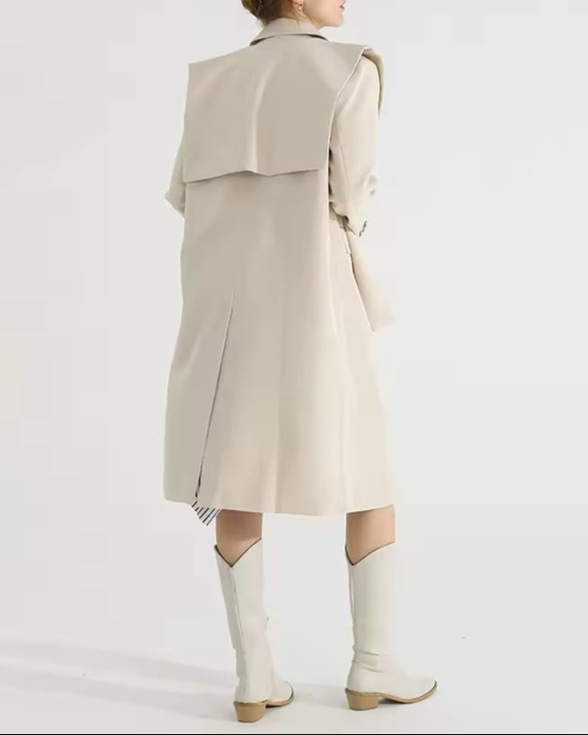 longline coat with layered front detail – NOELLEX