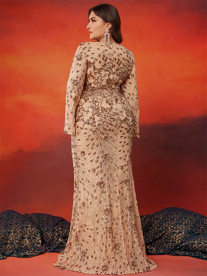 Geplooide top met uitlopende mouwen en maxi-rok set met tailleband – Rosiny 