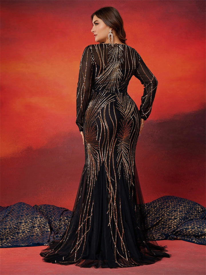 Geplooide top met uitlopende mouwen en maxi-rok set met tailleband – Rosiny 