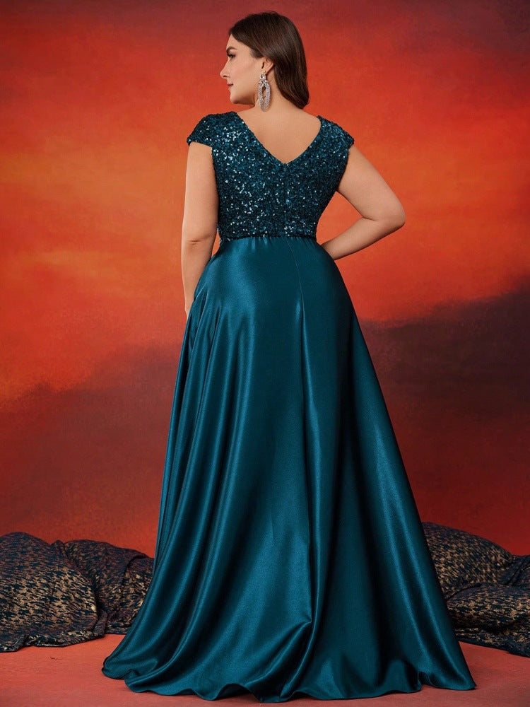 Geplooide top met uitlopende mouwen en maxi-rok set met tailleband – Rosiny 