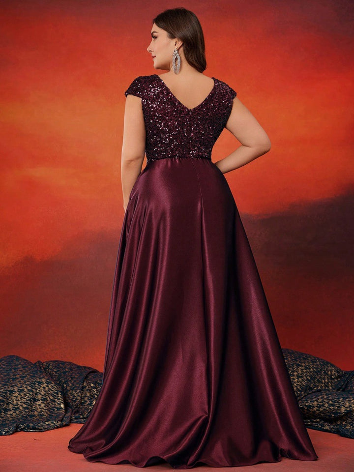 Geplooide top met uitlopende mouwen en maxi-rok set met tailleband – Rosiny 