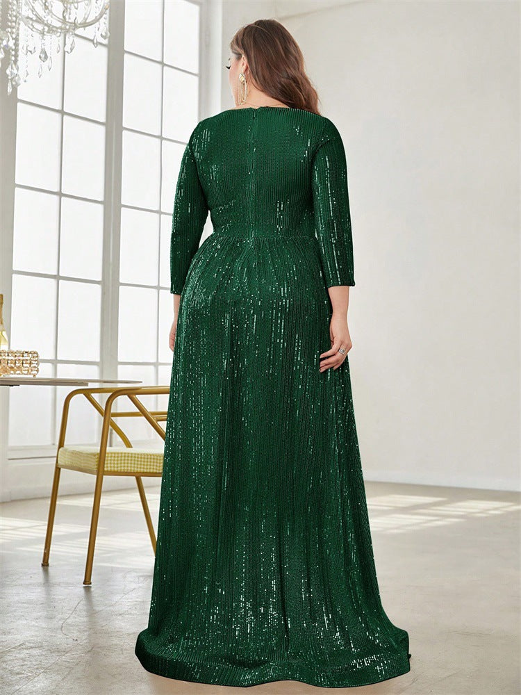 Geplooide top met uitlopende mouwen en maxi-rok set met tailleband – Rosiny 