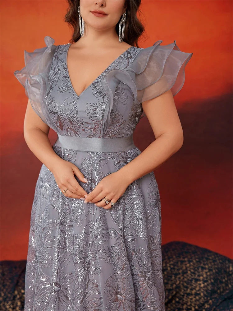 Geplooide top met uitlopende mouwen en maxi-rok set met tailleband – Rosiny 